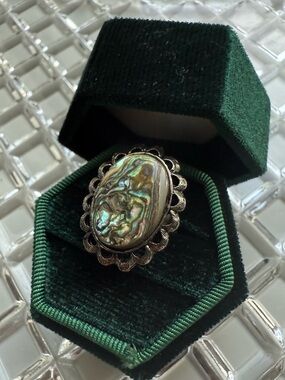 Vintage abalone shell ring size 7